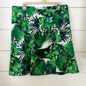 Hal Rubenstein Green Floral Tropical Print Skirt Size 14